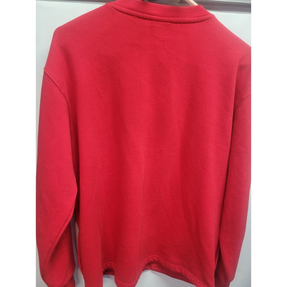 Tia Designs Red Rhinestone Snowman Zip Up Holiday Christmas Sweatshirt Large - Picture 9 of 11